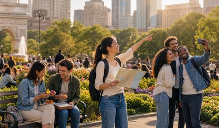International J-1 Program participants exploring a U.S. city and building cross-cultural connections.